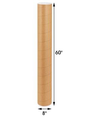 Partners Brand Heavy-Duty Kraft Mailing Tubes, 4 x 60, 80% Recycled,  Kraft, Pack Of 12
