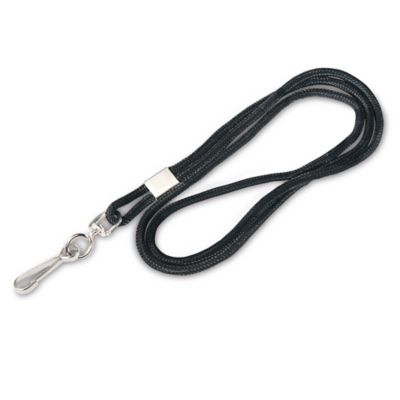 Standard Lanyard with Clip - Black - ULINE - Pack of 24 - S-20219BL