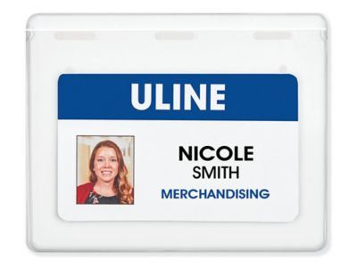 Name Badge Holders - 4 x 3", Horizontal, Pre-Punched S-13758