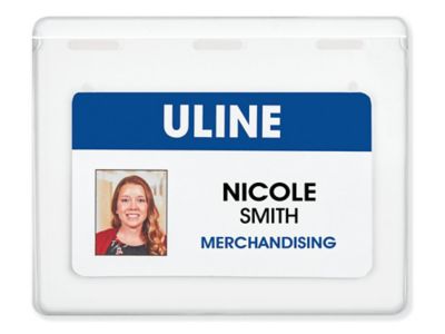 Name Badge Holders - 4 x 3, Wide, Pre-Punched S-13758 - Uline