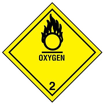 D.O.T. Labels - "Oxygen", 4 x 4"