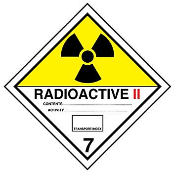 D.O.T. Labels - "Radioactive II", 4 x 4" S-13848