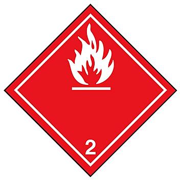T.D.G. Labels - Flammable Gas, 4 x 4" S-13851