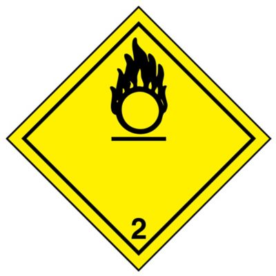 Étiquettes adhésives T.M.D. – Gaz oxydant, 4 x 4 po