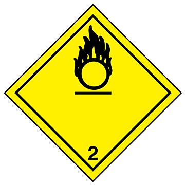International Labels - Oxidizing Gases, 4 x 4"