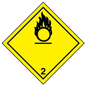 International Labels - Oxidizing Gases, 4 x 4" S-13854