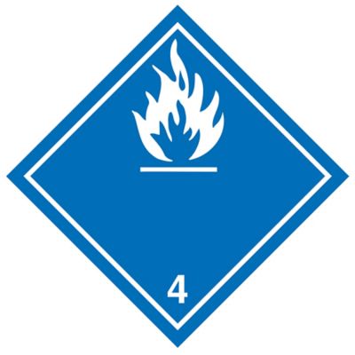 T.D.G. Labels - Water Reactive Substances, 4 x 4" S-13856