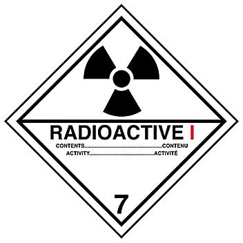 T.D.G. Labels - "Radioactive I", 4 x 4" S-13863