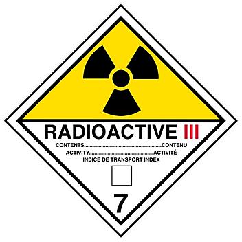 T.D.G. Labels - "Radioactive III", 4 x 4" S-13865