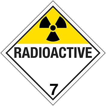 D.O.T. Placard - "Radioactive", Adhesive Vinyl S-13908V