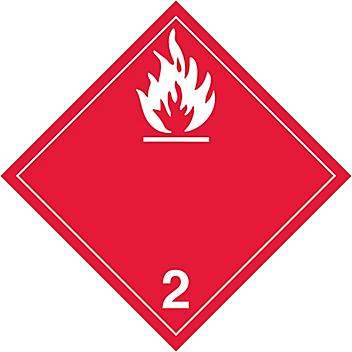 T.D.G. Placard - Flammable Gas, Adhesive Vinyl S-13910V