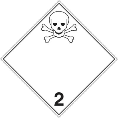Plaque-étiquette T.M.D. – Gaz toxiques, carton à étiquettes