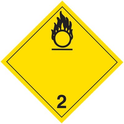 Plaque-étiquette T.M.D. – Gaz oxydants, carton à étiquettes