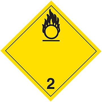 T.D.G. Placard - Oxidizing Gases, Tagboard