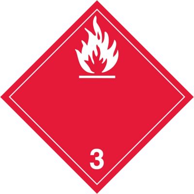 Plaque-étiquette T.M.D. – Liquide inflammable, carton à étiquettes