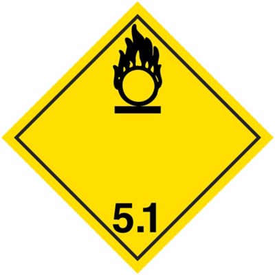 T.D.G. Placard - Oxidizing Substances, Adhesive Vinyl S-13918V
