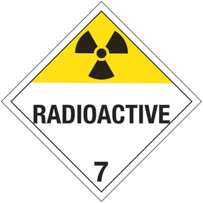 T.D.G. Placard - "Radioactive", Tagboard S-13921T