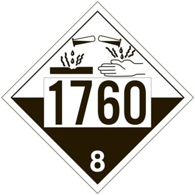 Pancarte T.M.D. à 4 chiffres – UN 1760 liquide corrosif, carton à étiquettes