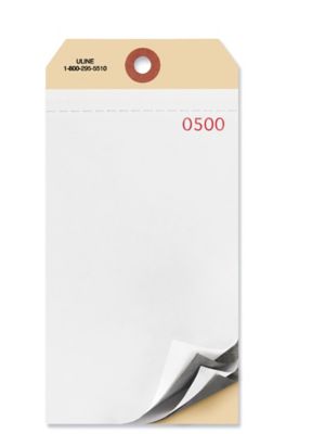 Three-Part Blank Inventory Tags - Carbon, #0500 - 0999