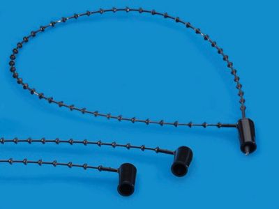 Beaded Security Ties - 8", Black S-14053BL