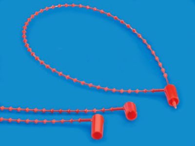 Beaded Security Ties - 8", Red S-14053R