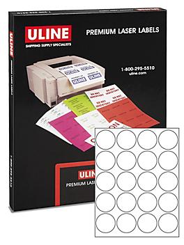 Uline Circle Laser Labels - White, 2" S-14071