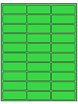 Removable Laser Labels - Fluorescent Green, 2 5/8 x 1" S-14074G