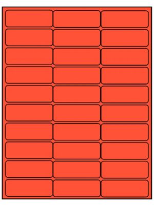 Removable Laser Labels - Fluorescent Red, 2 5/8 x 1" S-14074R