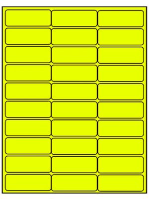 Removable Laser Labels - Fluorescent Yellow, 2 5/8 x 1" S-14074Y