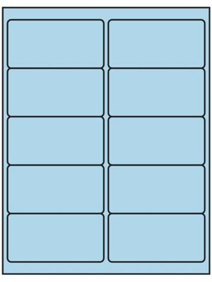Removable Laser Labels - Pastel Blue, 4 x 2" S-14075BLU