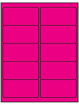 Removable Laser Labels - Fluorescent Pink, 4 x 2" S-14075P