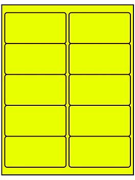 Removable Laser Labels - Fluorescent Yellow, 4 x 2" S-14075Y