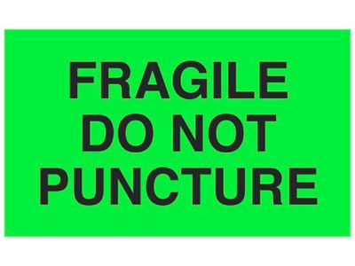 "Fragile/Do Not Puncture" Label - 3 x 5"