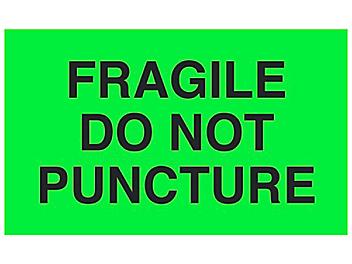 "Fragile/Do Not Puncture" Label - 3 x 5" S-14103