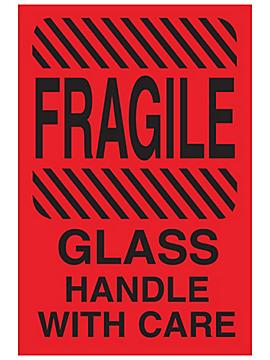 "Fragile/Glass/Handle with Care" Label - 4 x 6"