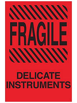 "Fragile/Delicate Instruments" Label - 4 x 6" S-14106