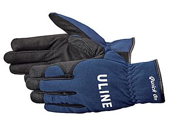 Uline Quick On&trade; Gloves - Blue, Medium S-14116BLU-M