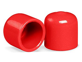 Clear Tube End Caps - 1/2", Red S-14122