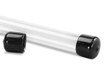 Clear Tube End Caps - 2, Black S-6218 - Uline