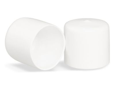 Clear Tube End Caps - 1 1/2", White S-14130