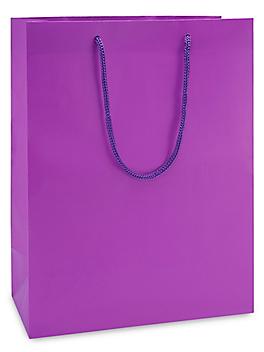 Matte Laminate Shopping Bags - 10 x 5 x 13", Debbie, Purple S-14151PUR