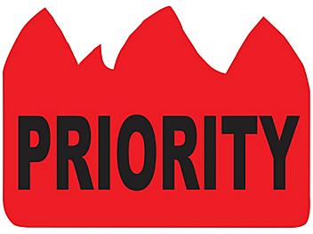 Flame Labels - "Priority", 1 1/2 x 2" S-14169