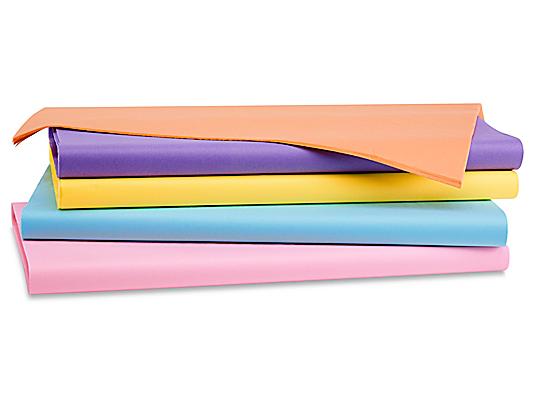 Paquet assorti de feuilles de papier de soie – 20 x 30 po, couleurs pastel  S-14170 - Uline