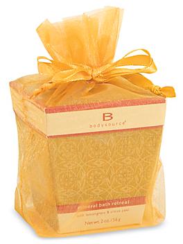 Gusseted Organza Bags - 5 x 6 x 1 3/4", Gold S-14173GOLD