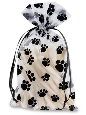 Paw Print Organza Bags