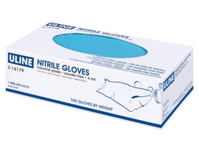 Uline Industrial Nitrile Gloves - Powder-Free, 4 Mil, XS S-14179XS