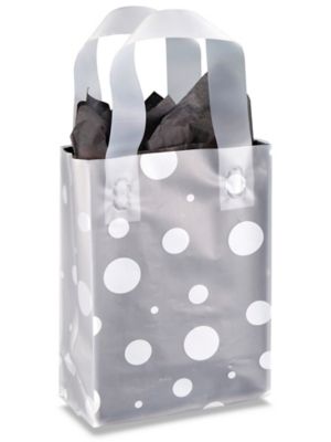 Printed Frosty Shoppers - 5 3/4 x 3 1/4 x 8 3/8", Rose, White Dot S-14187DOT