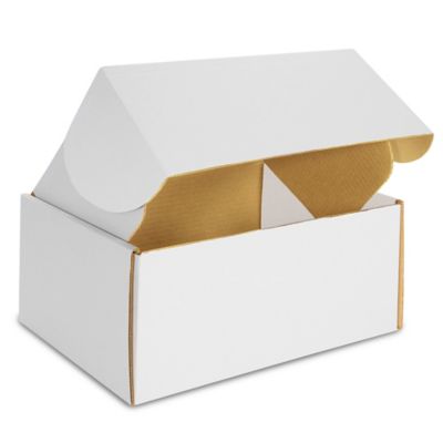12 1/8 x 9 1/4 x 6" White Tab Locking Literature Mailers S-14221