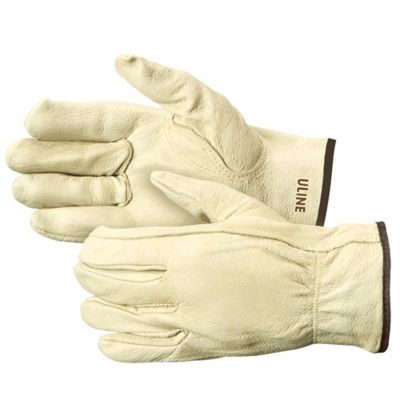 Pigskin Leather Work Gloves, Large