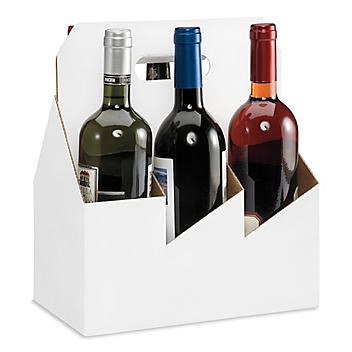 6 Bottle Wine Carrier - White S-14251W